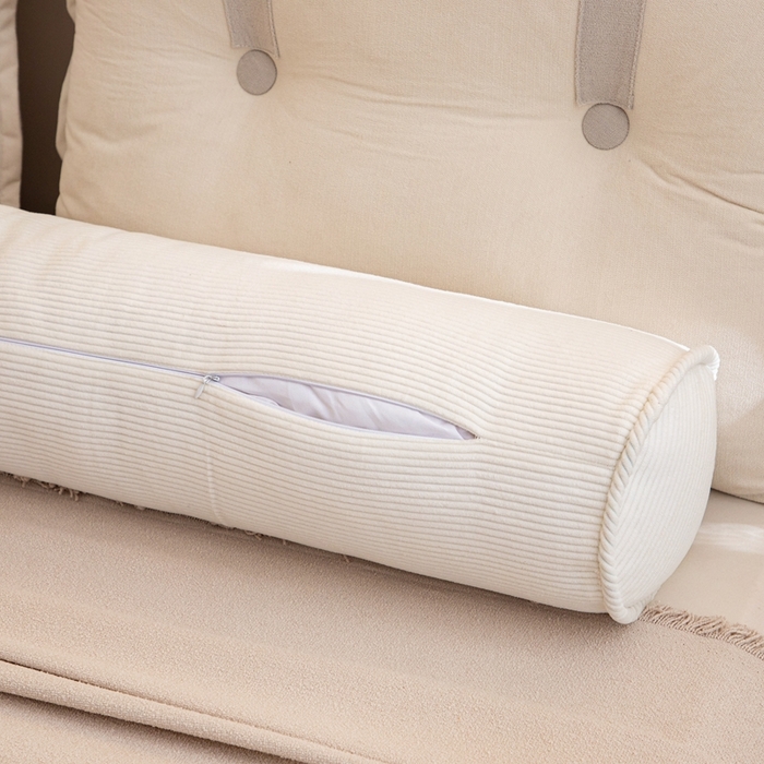 91家纺网 家纺一手货源 找家纺 沐沐家纺2026新款灯芯绒长条睡抱枕 白色