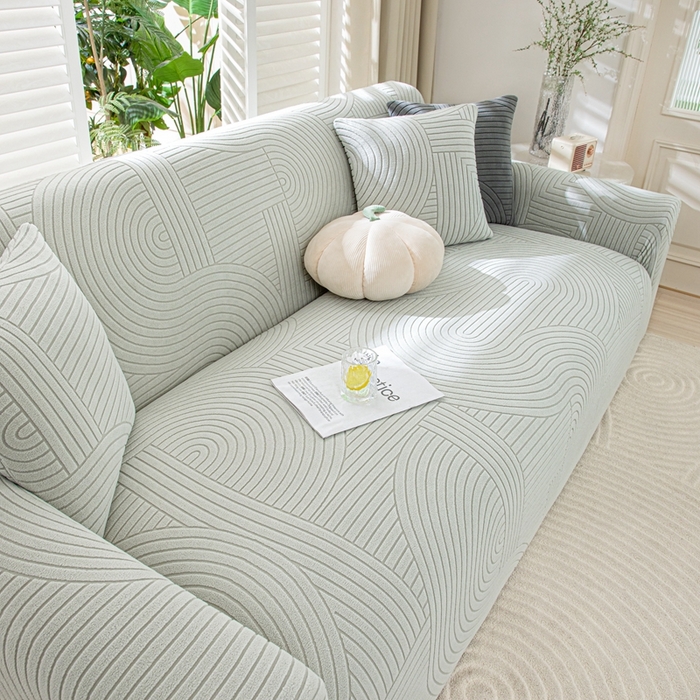 91家纺网 家纺一手货源 找家纺 沐沐家纺202新款瑞士卷沙发套 浅灰