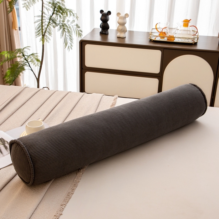 91家纺网 家纺一手货源 找家纺 沐沐家纺2026新款灯芯绒长条睡抱枕 深灰