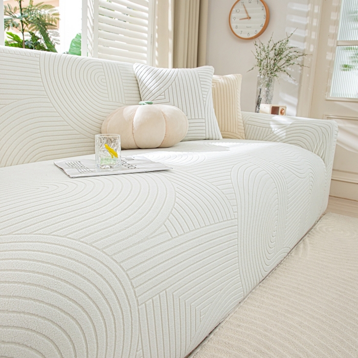 91家纺网 家纺一手货源 找家纺 沐沐家纺202新款瑞士卷沙发套 白色