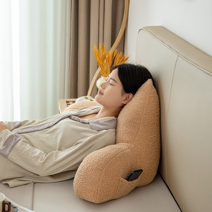 91家纺网 家纺一手货源 找家纺 （总）沐沐家纺2026新款泰迪绒猫耳朵护腰靠背