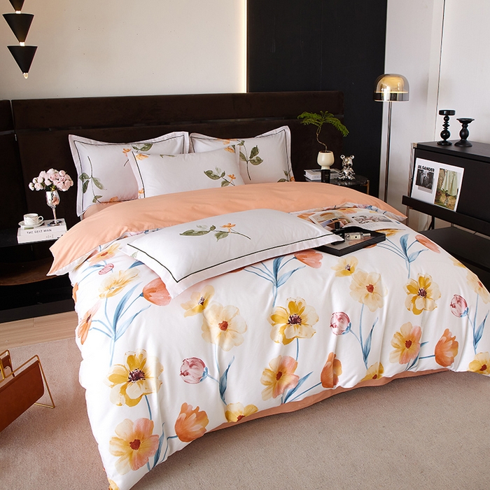 91家纺网 家纺一手货源 找家纺 （总）沐白 2024新款全棉全棉13376全活性印花黄金棉系列四件套