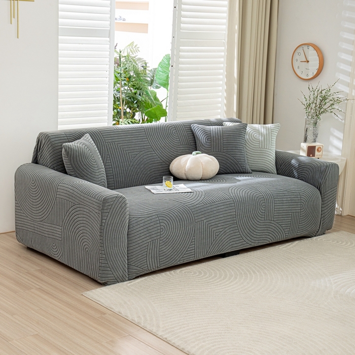 91家纺网 家纺一手货源 找家纺 沐沐家纺202新款瑞士卷沙发套 深灰