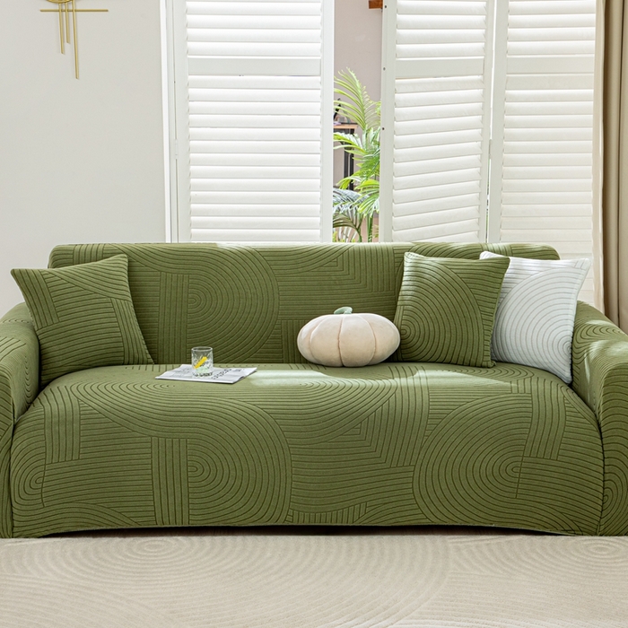 91家纺网 家纺一手货源 找家纺 沐沐家纺202新款瑞士卷沙发套 墨绿