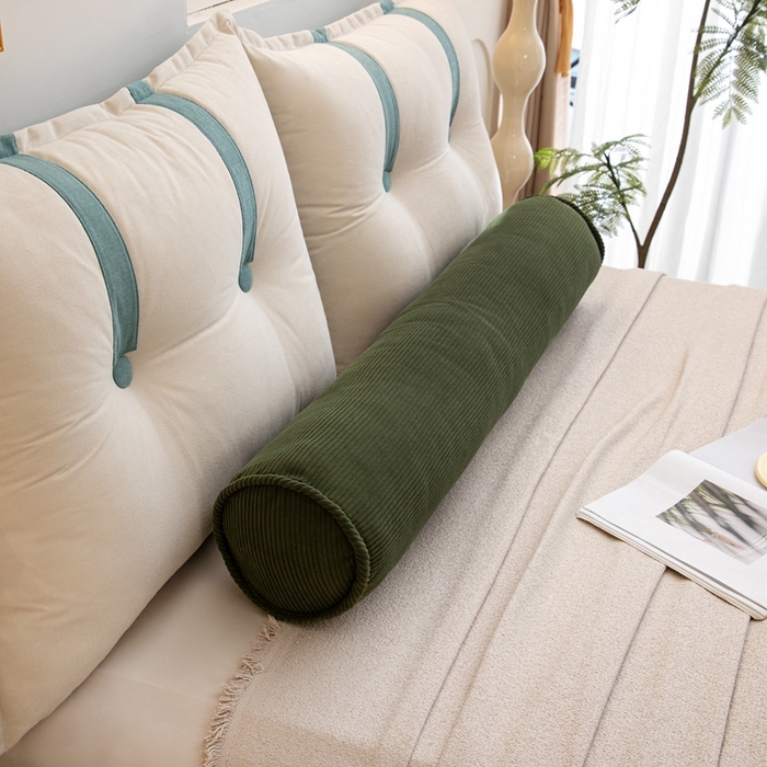 91家纺网 家纺一手货源 找家纺 沐沐家纺2026新款灯芯绒长条睡抱枕 墨绿色