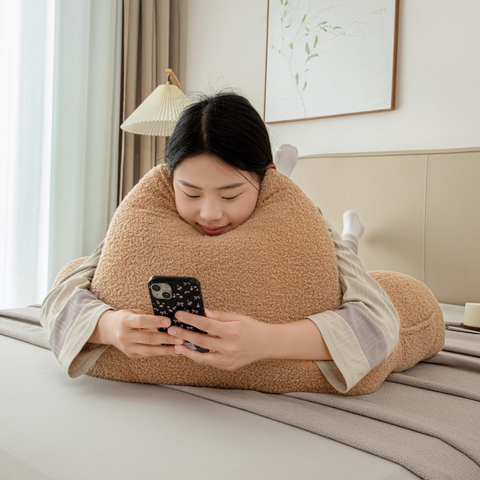 91家纺网 家纺一手货源 找家纺 （总）沐沐家纺2026新款泰迪绒猫耳朵护腰靠背