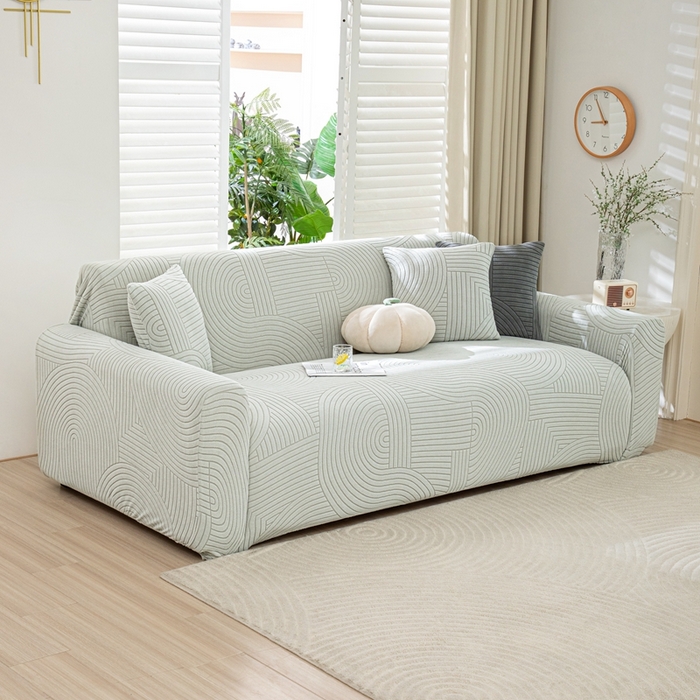 91家纺网 家纺一手货源 找家纺 沐沐家纺202新款瑞士卷沙发套 浅灰