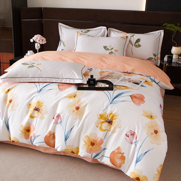 91家纺网 家纺一手货源 找家纺 （总）沐白 2024新款全棉全棉13376全活性印花黄金棉系列四件套