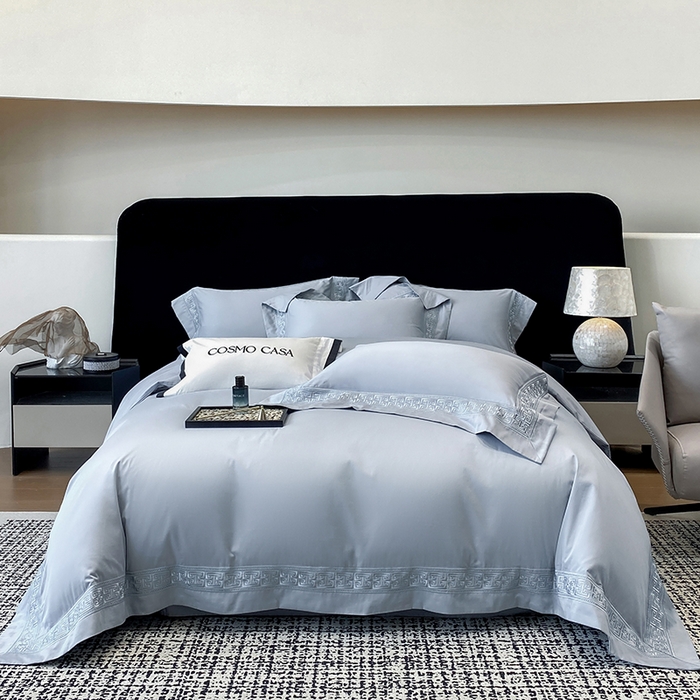 91家纺网 家纺一手货源 找家纺 星蕴家纺 2025新款100支双股长绒棉全棉纯棉刺绣四件套-柏林系列【最低控价券后288元！会员标准220，加大240，床笠+10元】 云山蓝