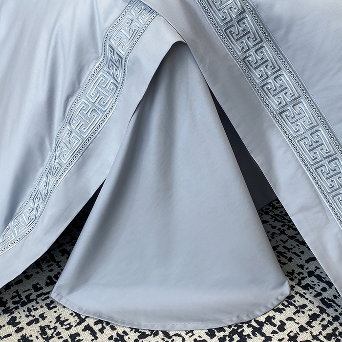 91家纺网 家纺一手货源 找家纺 星蕴家纺 2025新款100支双股长绒棉全棉纯棉刺绣四件套-柏林系列【最低控价券后288元！会员标准220，加大240，床笠+10元】 云山蓝