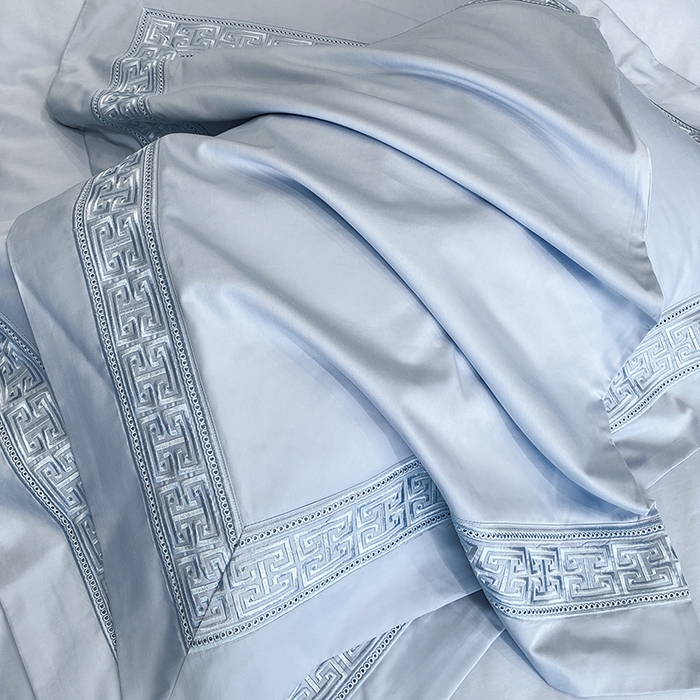 91家纺网 家纺一手货源 找家纺 星蕴家纺 2025新款100支双股长绒棉全棉纯棉刺绣四件套-柏林系列【最低控价券后288元！会员标准220，加大240，床笠+10元】 云山蓝