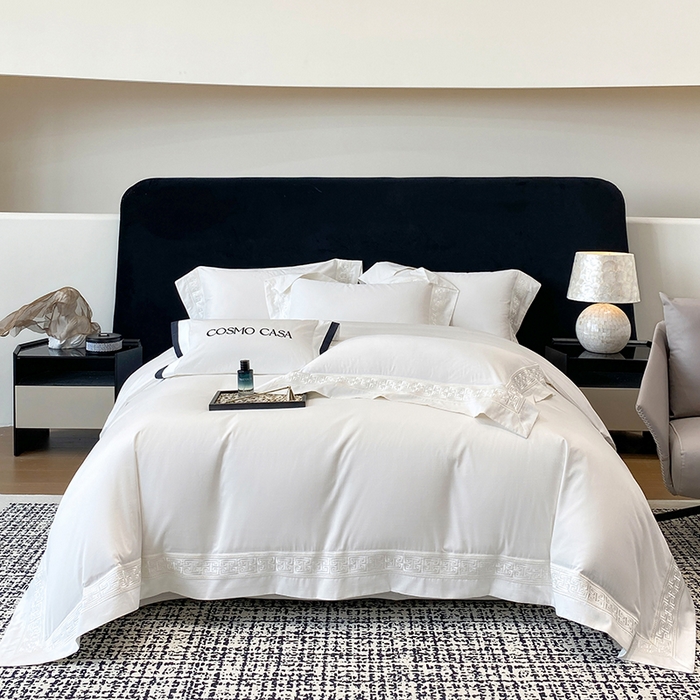 星蕴家纺 2025新款双股长绒棉全棉纯棉刺绣四件套-柏林系列【最低控价券后288元！会员标准220，加大240，床笠+10元】 贵族白