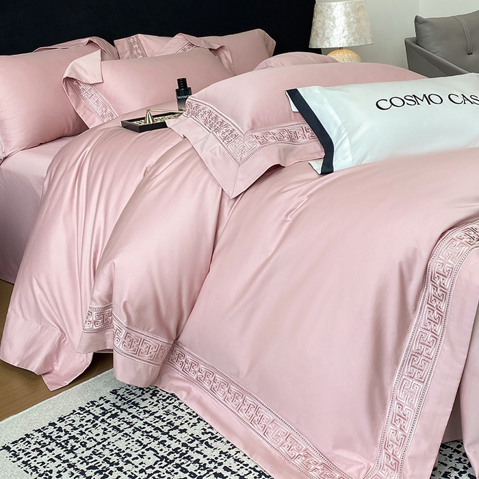 91家纺网 家纺一手货源 找家纺 星蕴家纺 2025新款双股长绒棉全棉纯棉刺绣四件套-柏林系列【最低控价券后288元！会员标准220，加大240，床笠+10元】 可可粉