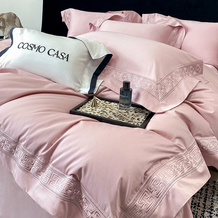 91家纺网 家纺一手货源 找家纺 星蕴家纺 2025新款双股长绒棉全棉纯棉刺绣四件套-柏林系列【最低控价券后288元！会员标准220，加大240，床笠+10元】 可可粉