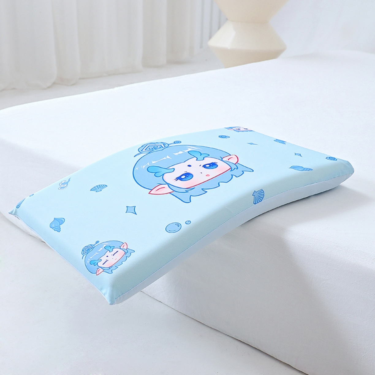 91家纺网 家纺一手货源 找家纺 八零年代 2025新款A类小凉皮儿童护颈枕慢回弹记忆枕学生午睡枕枕头枕芯 丙丙 30*50*5cm适合3-15岁