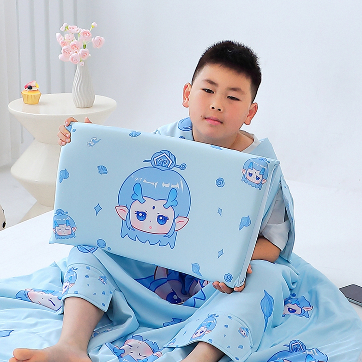 91家纺网 家纺一手货源 找家纺 八零年代 2025新款A类小凉皮儿童护颈枕慢回弹记忆枕学生午睡枕枕头枕芯 丙丙 30*50*5cm适合3-15岁