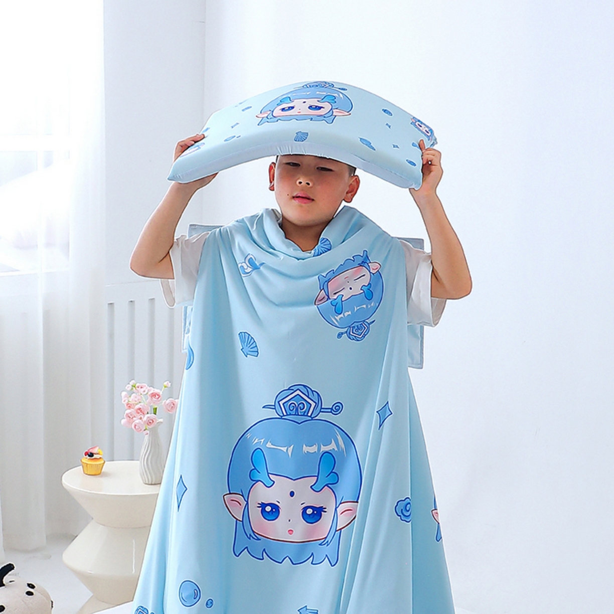 91家纺网 家纺一手货源 找家纺 八零年代 2025新款A类小凉皮儿童护颈枕慢回弹记忆枕学生午睡枕枕头枕芯 丙丙 30*50*5cm适合3-15岁