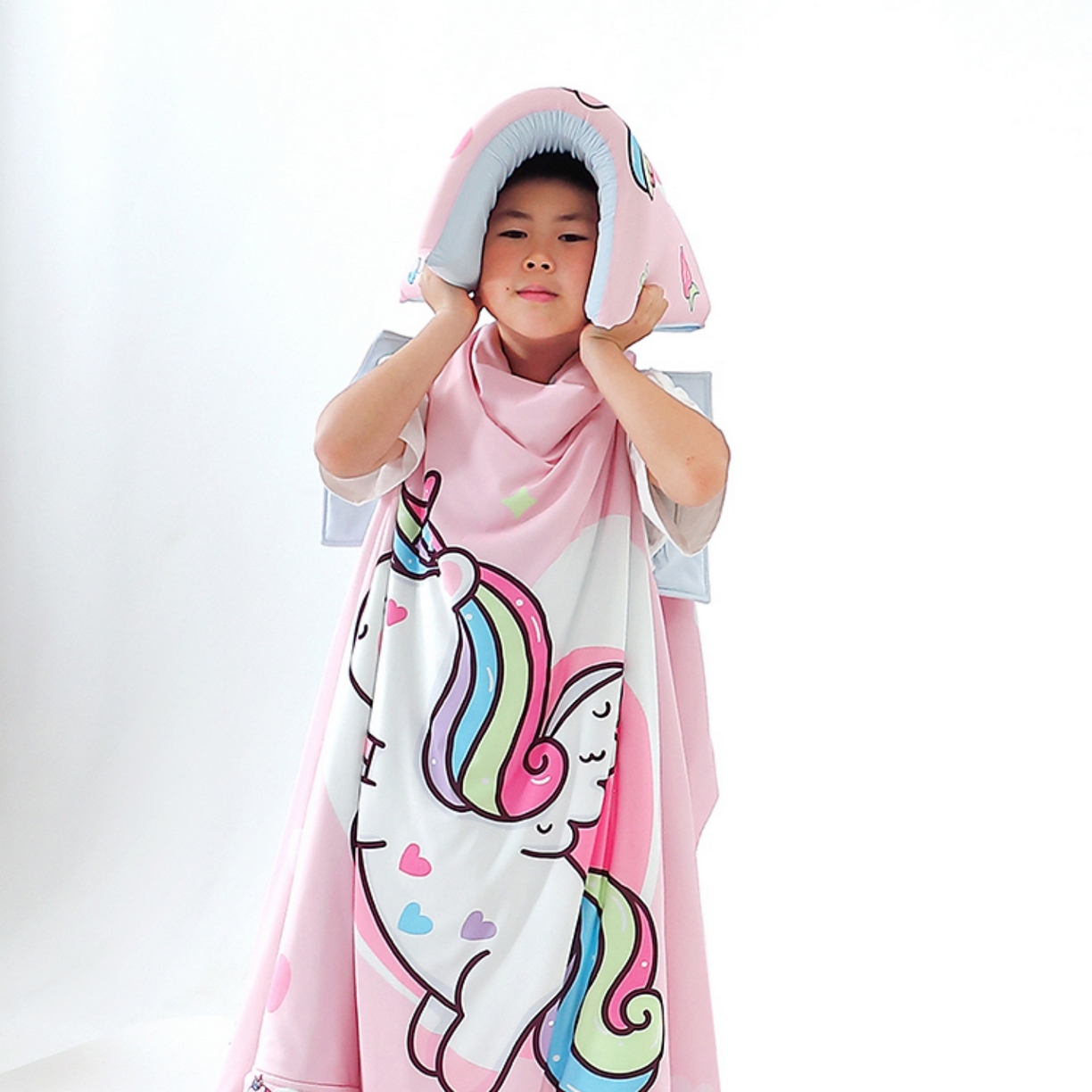 91家纺网 家纺一手货源 找家纺 八零年代 2025新款A类小凉皮儿童护颈枕慢回弹记忆枕学生午睡枕枕头枕芯 粉红马 30*50*5cm适合3-15岁