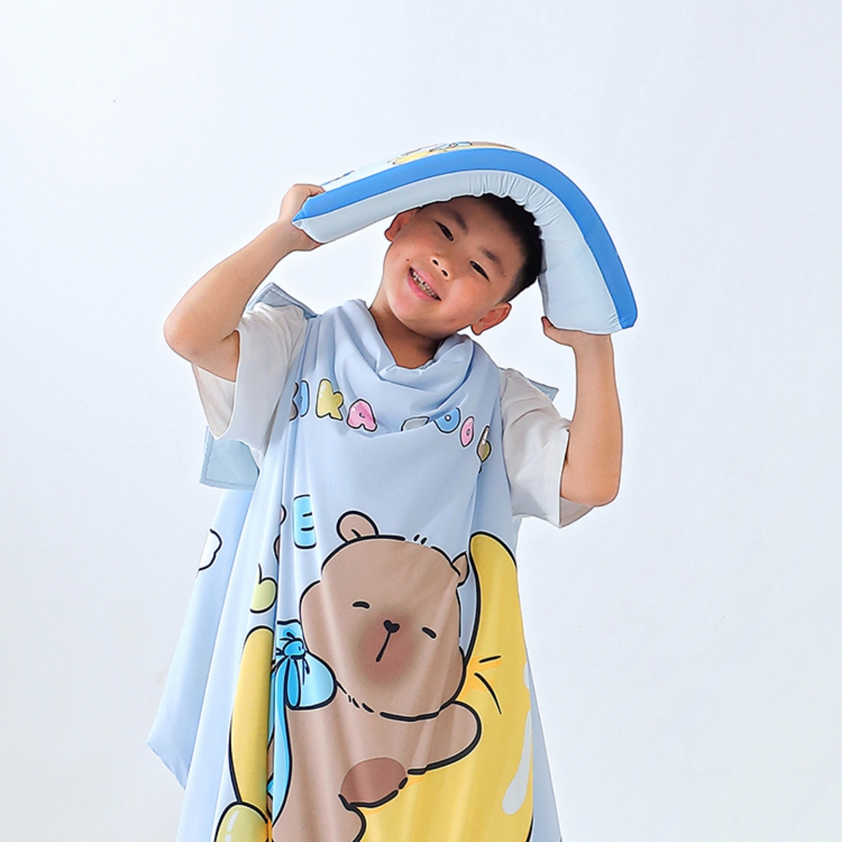 91家纺网 家纺一手货源 找家纺 八零年代 2025新款A类小凉皮儿童护颈枕慢回弹记忆枕学生午睡枕枕头枕芯 卡皮巴拉 30*50*5cm适合3-15岁