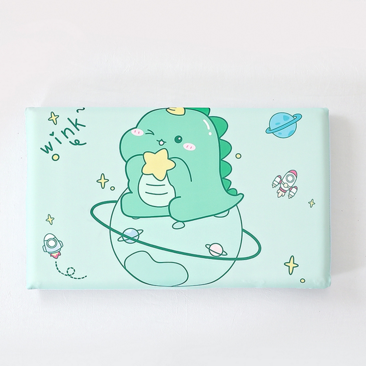 八零年代 2025新款A类小凉皮儿童护颈枕慢回弹记忆枕学生午睡枕枕头枕芯 恐龙星星 30*50*5cm适合3-15岁