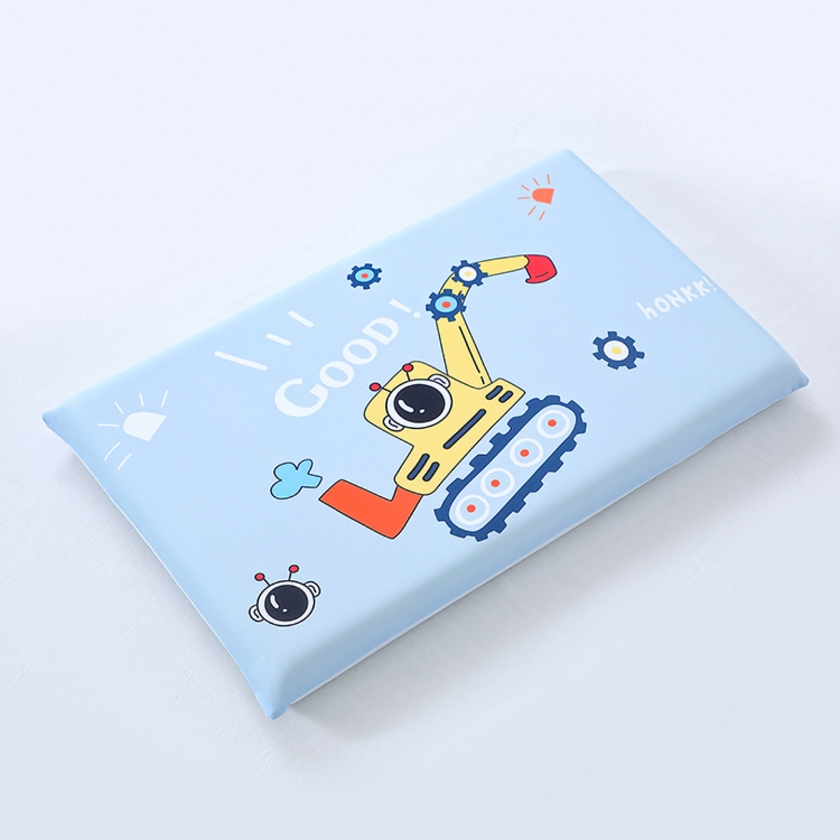 91家纺网 家纺一手货源 找家纺 八零年代 2025新款A类小凉皮儿童护颈枕慢回弹记忆枕学生午睡枕枕头枕芯 挖掘机 30*50*5cm适合3-15岁