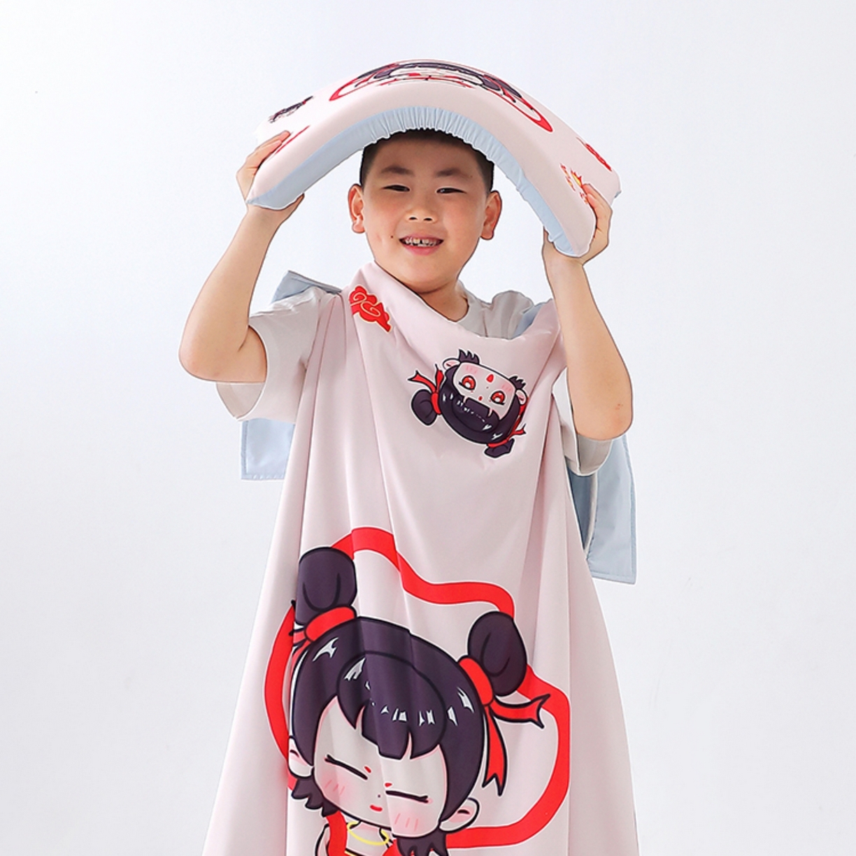 91家纺网 家纺一手货源 找家纺 八零年代 2025新款A类小凉皮儿童护颈枕慢回弹记忆枕学生午睡枕枕头枕芯 吒儿 30*50*5cm适合3-15岁