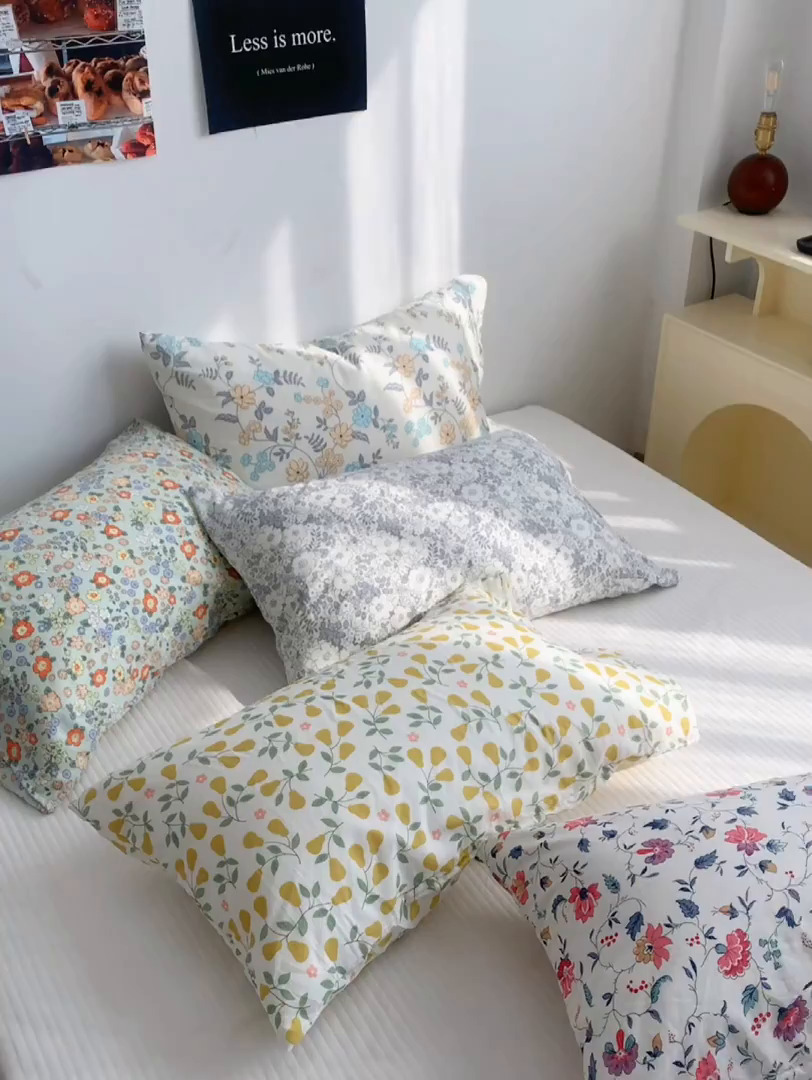 91家纺网 家纺一手货源 找家纺 （总）柚可家居 2024新款全棉双层纱枕套-碎花系列