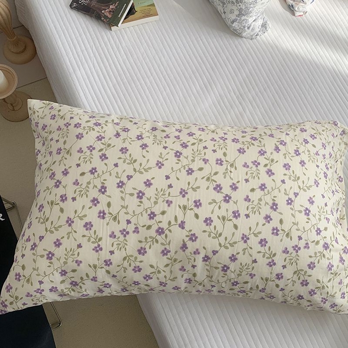 （总）柚可家居 2024新款全棉双层纱枕套-碎花系列