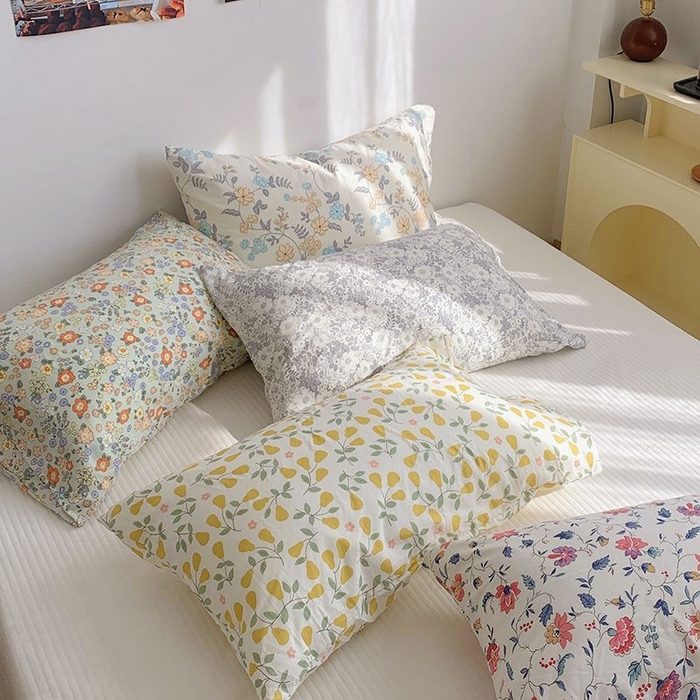 91家纺网 家纺一手货源 找家纺 （总）柚可家居 2024新款全棉双层纱枕套-碎花系列