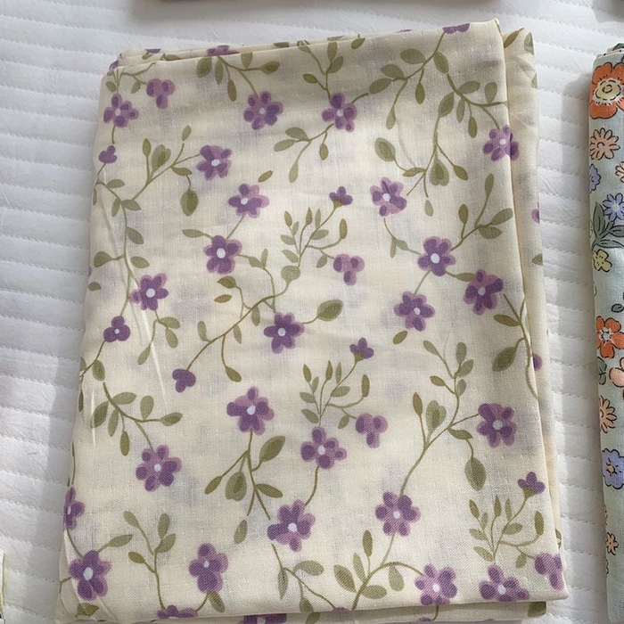 91家纺网 家纺一手货源 找家纺 柚可家居 2024新款全棉双层纱枕套-碎花系列 彩静紫