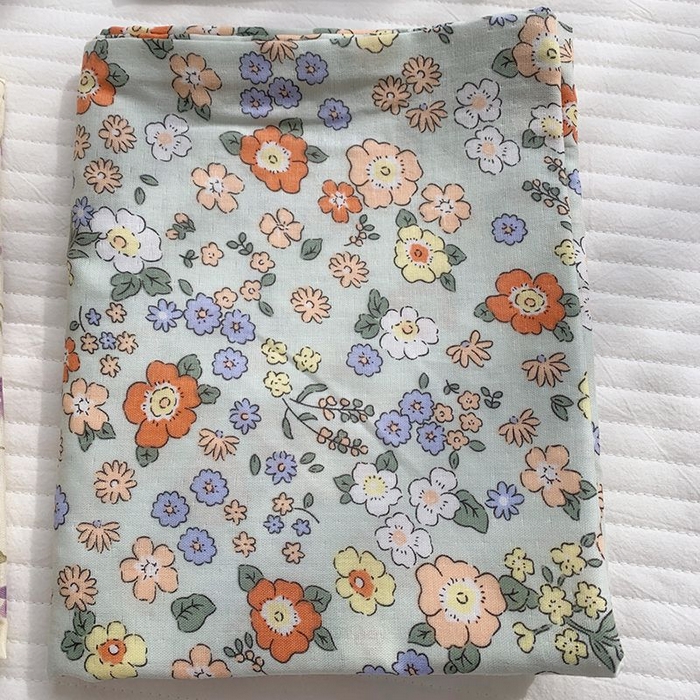 91家纺网 家纺一手货源 找家纺 柚可家居 2024新款全棉双层纱枕套-碎花系列 梦雨绿