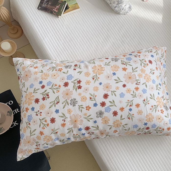 柚可家居 2024新款全棉双层纱枕套-碎花系列 萱朵