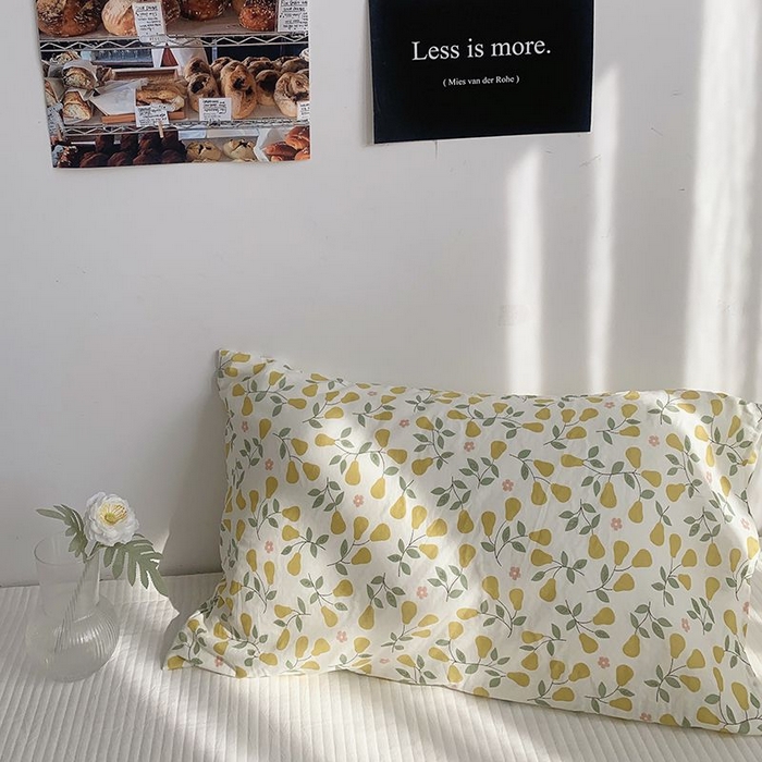 91家纺网 家纺一手货源 找家纺 柚可家居 2024新款全棉双层纱枕套-碎花系列 遇见爱黄