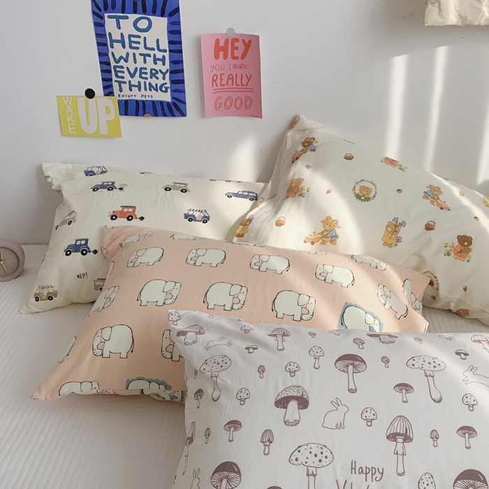 91家纺网 家纺一手货源 找家纺 （总）柚可家居 2024新款全棉双层纱枕套-卡通系列