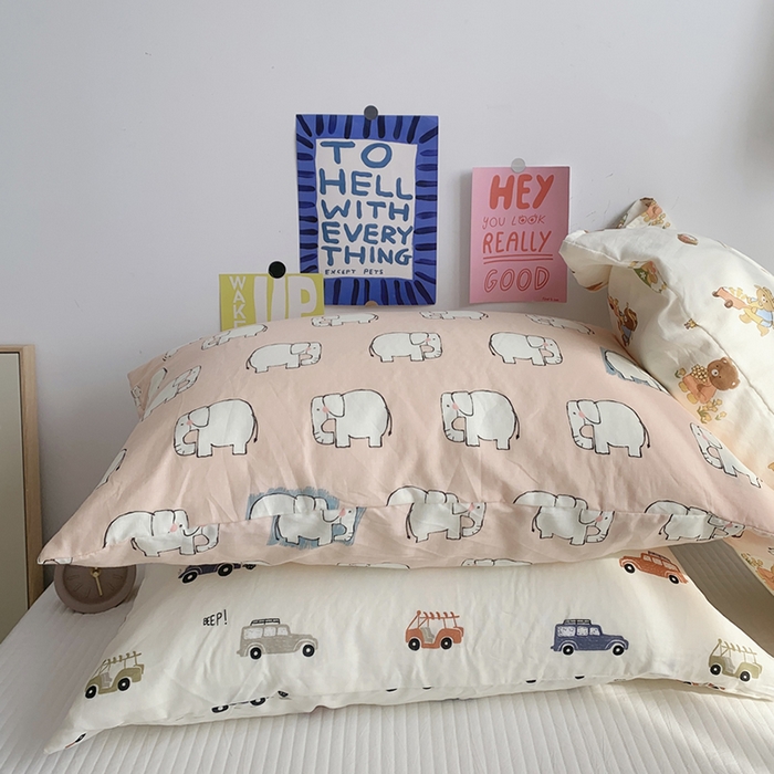 91家纺网 家纺一手货源 找家纺 （总）柚可家居 2024新款全棉双层纱枕套-卡通系列