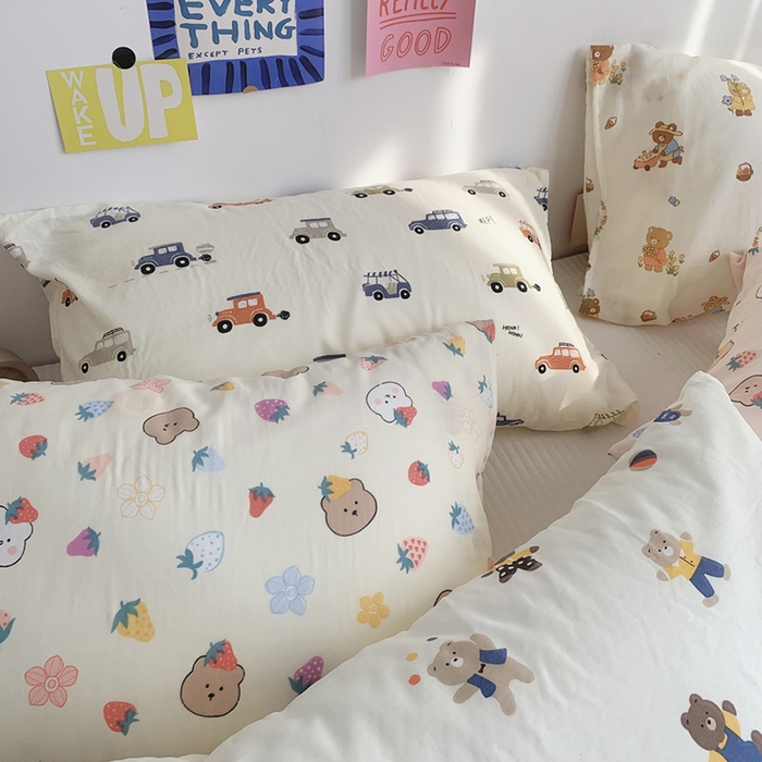 91家纺网 家纺一手货源 找家纺 （总）柚可家居 2024新款全棉双层纱枕套-卡通系列