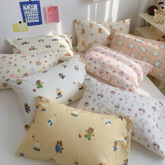 91家纺网 家纺一手货源 找家纺 （总）柚可家居 2024新款全棉双层纱枕套-卡通系列