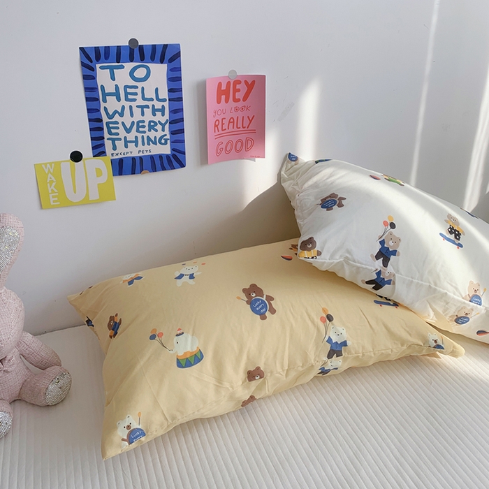 91家纺网 家纺一手货源 找家纺 （总）柚可家居 2024新款全棉双层纱枕套-卡通系列