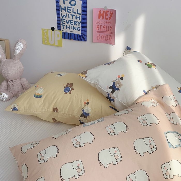 91家纺网 家纺一手货源 找家纺 （总）柚可家居 2024新款全棉双层纱枕套-卡通系列