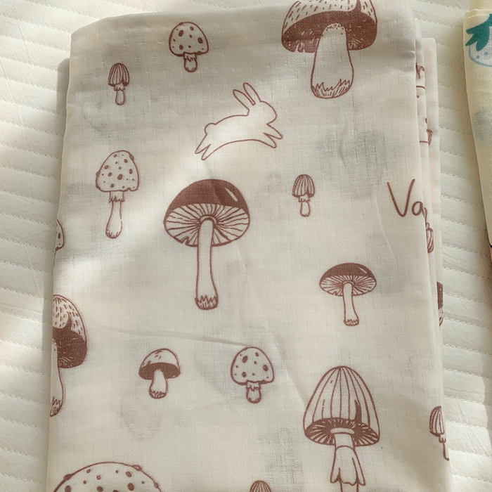 91家纺网 家纺一手货源 找家纺 柚可家居 2024新款全棉双层纱枕套-卡通系列 小蘑菇粉