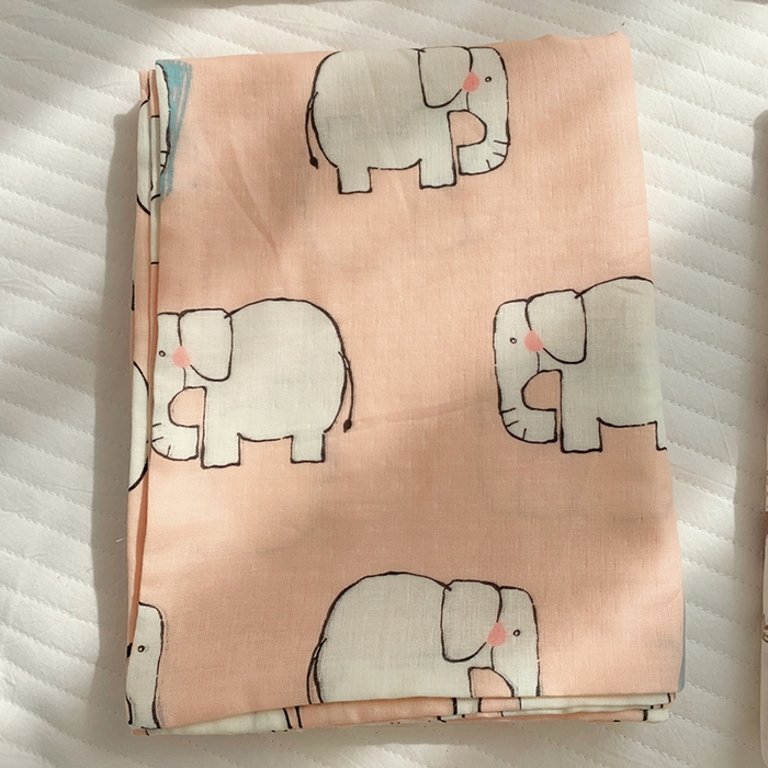 91家纺网 家纺一手货源 找家纺 柚可家居 2024新款全棉双层纱枕套-卡通系列 小象之家