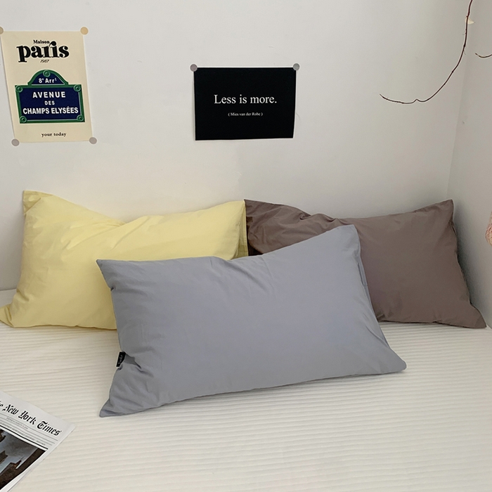 91家纺网 家纺一手货源 找家纺 （总）柚可家居 2024新款水洗棉40支全棉色织单枕套纯色系列五