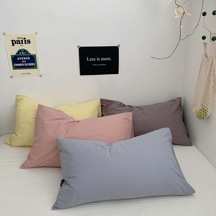 91家纺网 家纺一手货源 找家纺 （总）柚可家居 2024新款水洗棉40支全棉色织单枕套纯色系列五