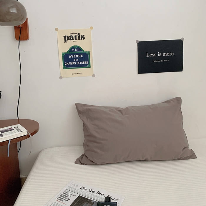 91家纺网 家纺一手货源 找家纺 柚可家居 2024新款水洗棉40支全棉色织单枕套纯色系列五 浅灰