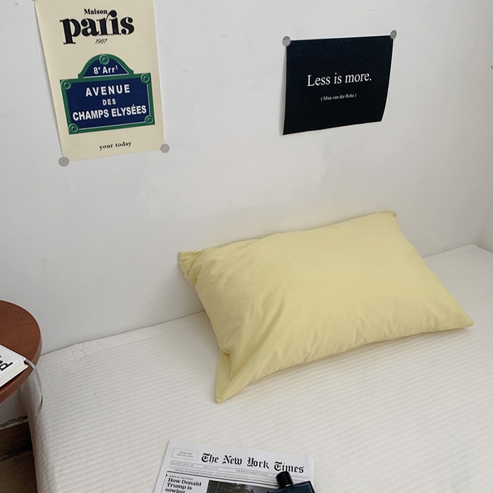 91家纺网 家纺一手货源 找家纺 柚可家居 2024新款水洗棉40支全棉色织单枕套纯色系列五 浅灰