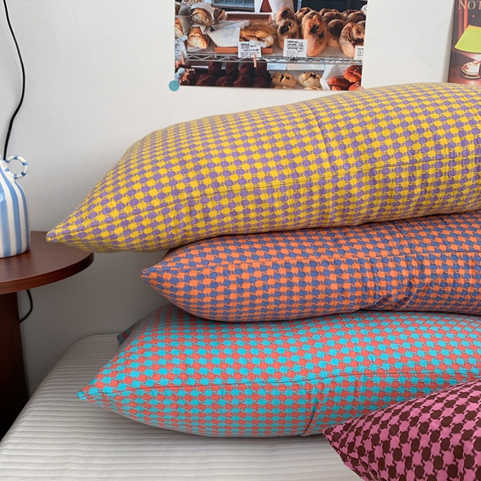 91家纺网 家纺一手货源 找家纺 柚可家居 2024新款21支提花加厚提花单枕套 巧粉