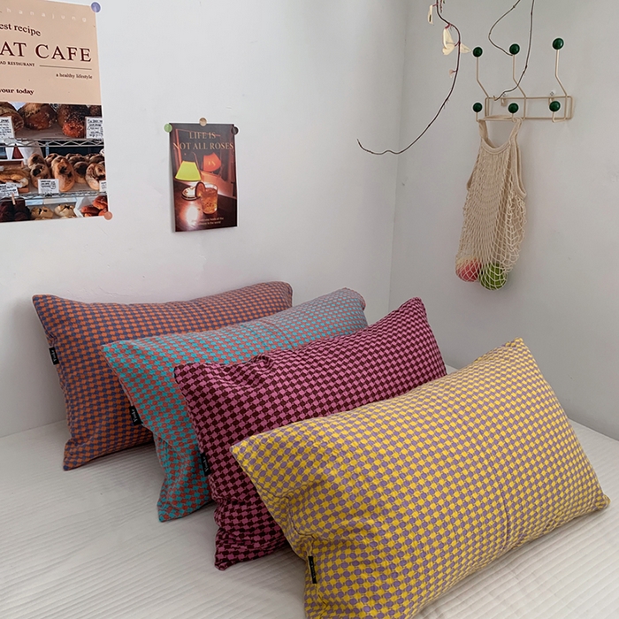 91家纺网 家纺一手货源 找家纺 柚可家居 2024新款21支提花加厚提花单枕套 巧粉