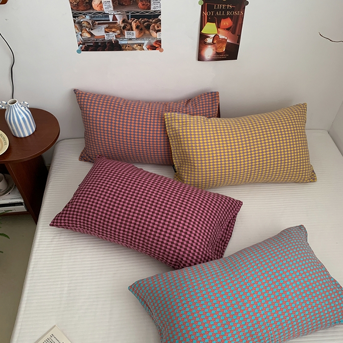 91家纺网 家纺一手货源 找家纺 柚可家居 2024新款21支提花加厚提花单枕套 巧绿