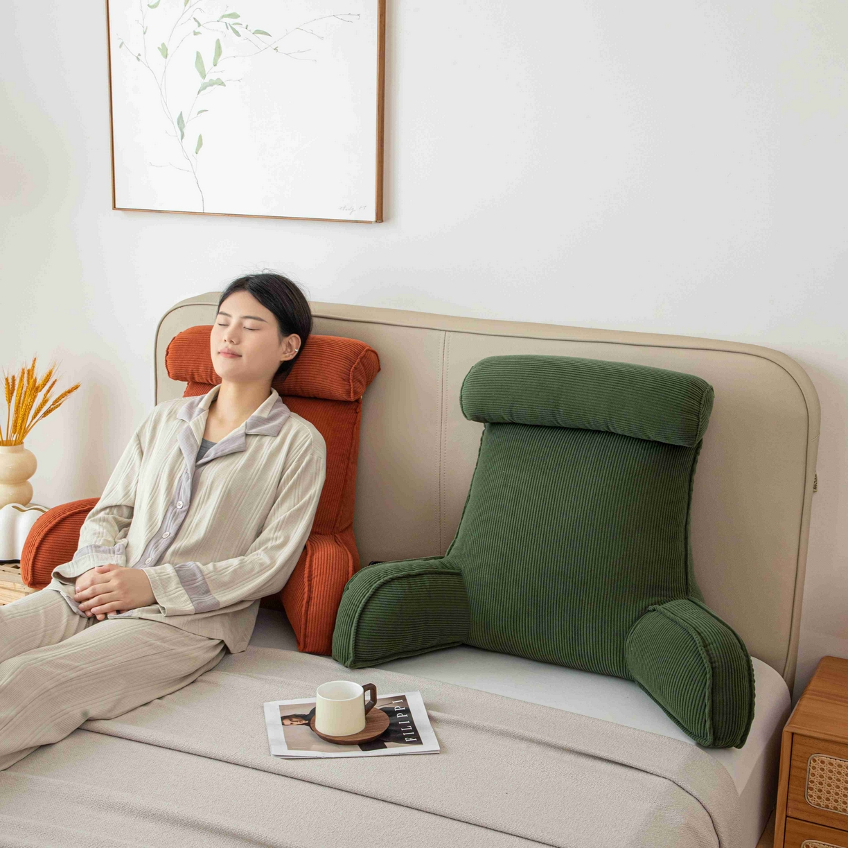 91家纺网 家纺一手货源 找家纺 （总）沐沐家纺 2026新款灯芯绒护腰靠背