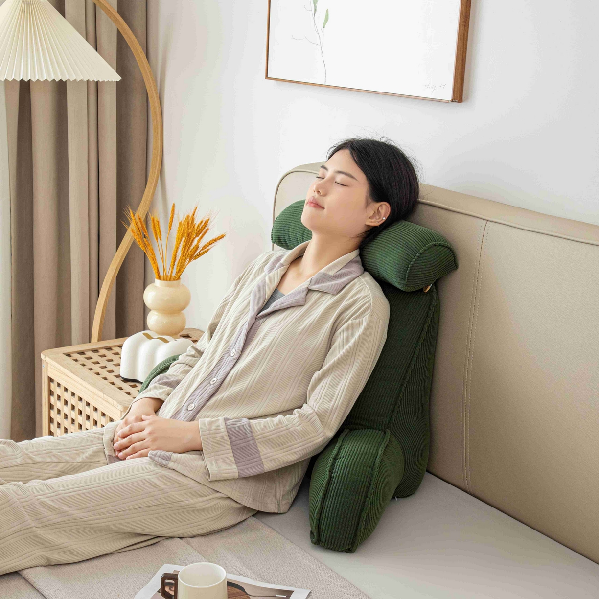 91家纺网 家纺一手货源 找家纺 （总）沐沐家纺 2026新款灯芯绒护腰靠背